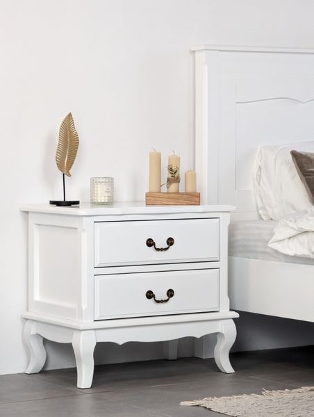 White wooden nightstand "Monet" in Provence style photo