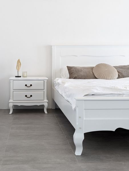 White wooden nightstand "Monet" in Provence style photo
