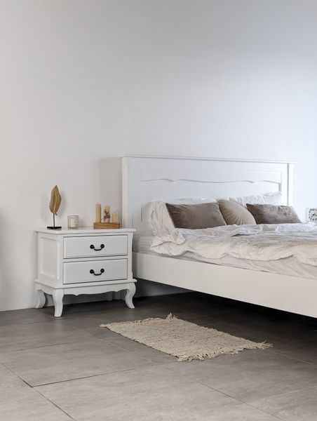 White wooden nightstand "Monet" in Provence style photo