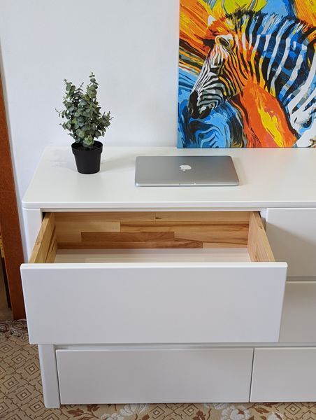 Wide "Eco" Dresser with 6 Drawers Made of Natural Wood Blum photo