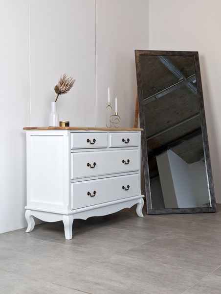 White wooden dresser "Mone" with ash top photo