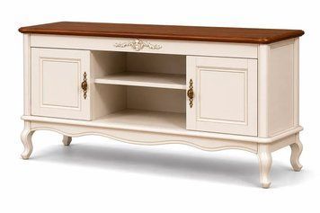 TV stand "Catania" with 2 doors made of natural wood photo