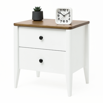 Прикроватная тумба с дубовой крышкой "Хюгге" на ножках из натурального дерева фото