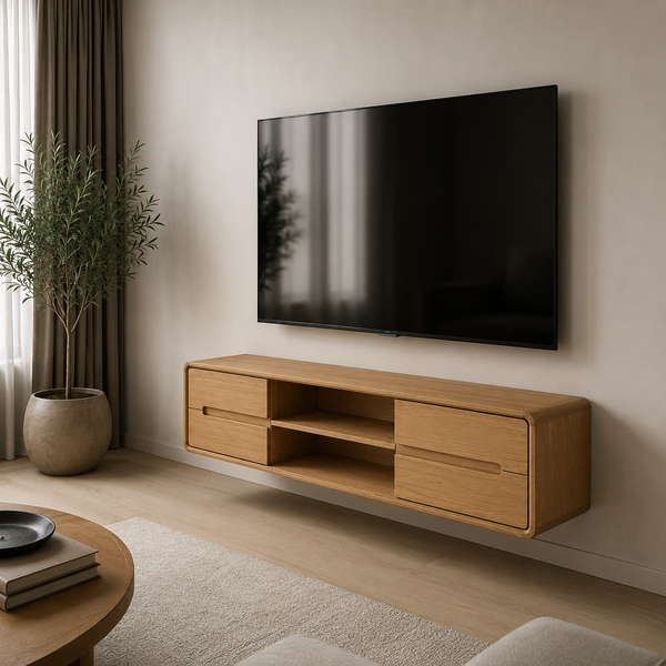 "Nord" Wall-Mounted TV Stand with 4 Drawers for Living Room photo