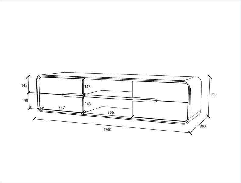 "Nord" Wall-Mounted TV Stand with 4 Drawers for Living Room photo