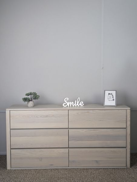 Ash wood chest of drawers "Eco" with 6 drawers for bedroom Blum photo