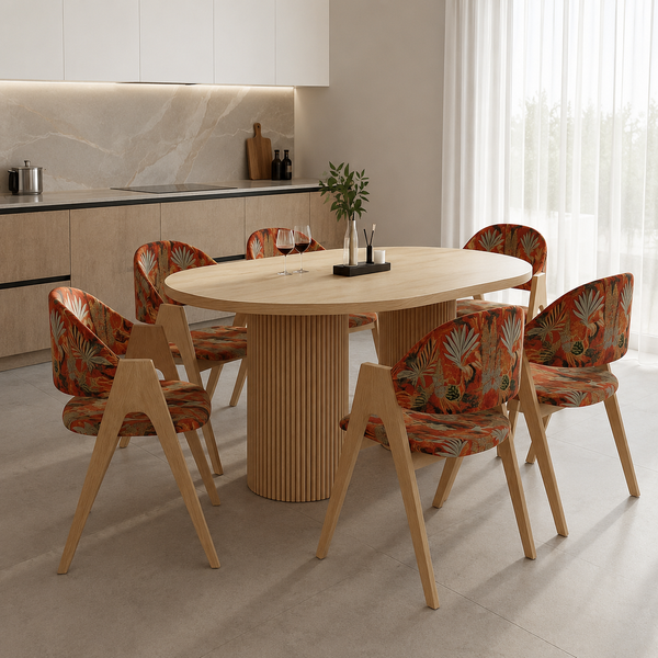The "Oscar" 160х80 cm wooden table made of natural wood for the kitchen photo