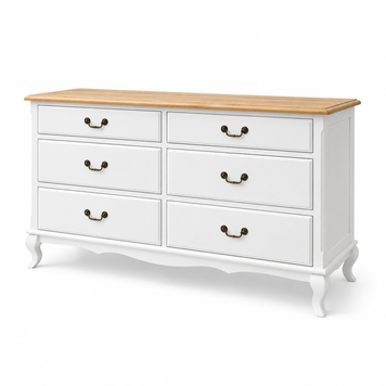 Wooden dresser "Monet" with 6 drawers and an Ash wood countertop. photo