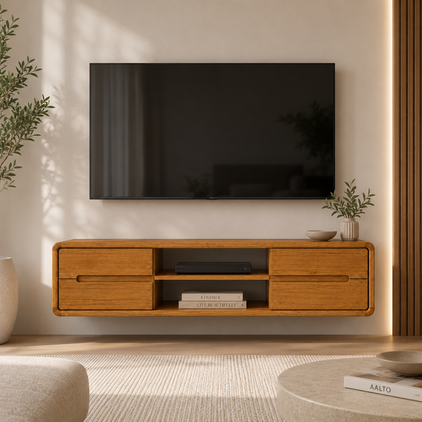 "Nord" Wall-Mounted TV Stand with 2 Doors for Living Room photo