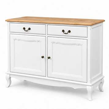 White wooden dresser "Monet" with an Ash wood countertop photo