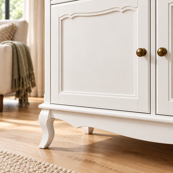 White wooden dresser "Monet" with an Ash wood countertop photo