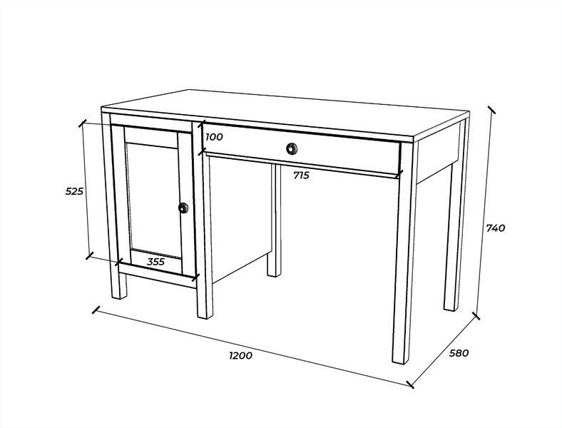 "James" writing desk made of natural wood photo