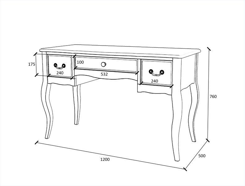 White "Mone" writing desk made of natural wood photo
