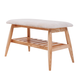 "Merli" bench made of solid wood for the living room