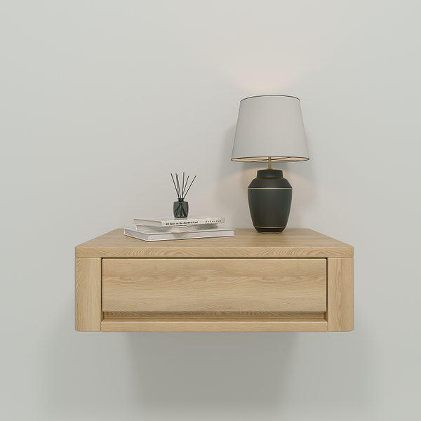 "Eco" Wall-Mounted Bedside Table Made of Solid Ash Wood photo