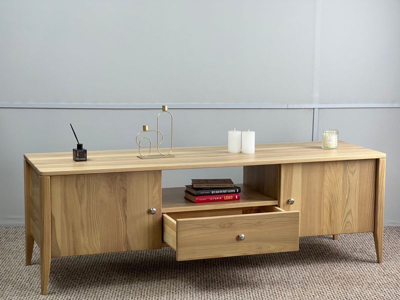 TV stand "Hygge" made of natural ash wood Blum photo
