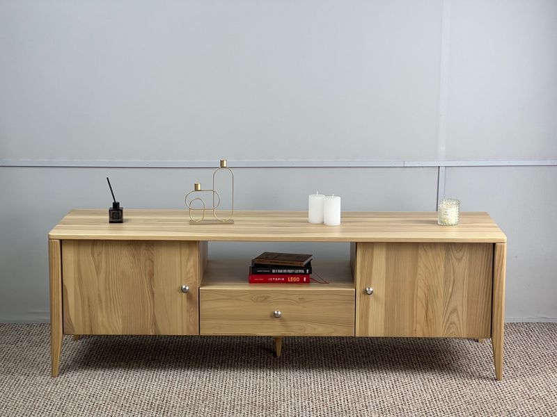 TV stand "Hygge" made of natural ash wood Blum photo