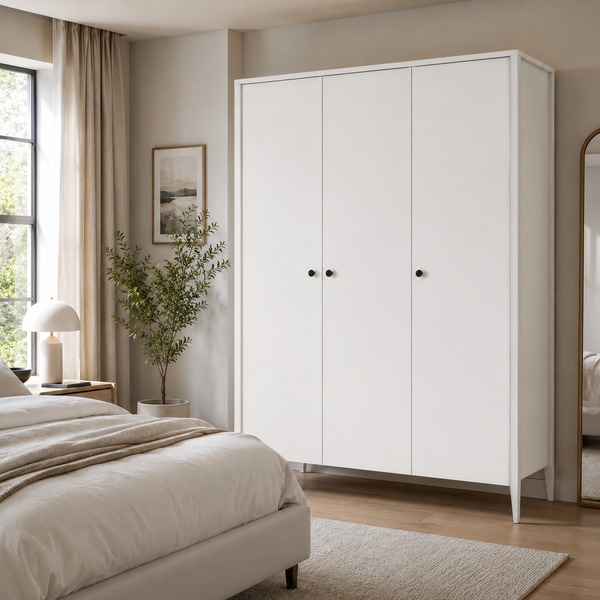 Three-door wardrobe "Hygge" made of natural wood photo