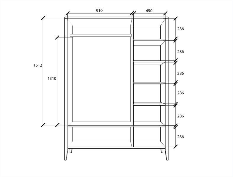 Three-door wardrobe "Hygge" made of natural wood photo