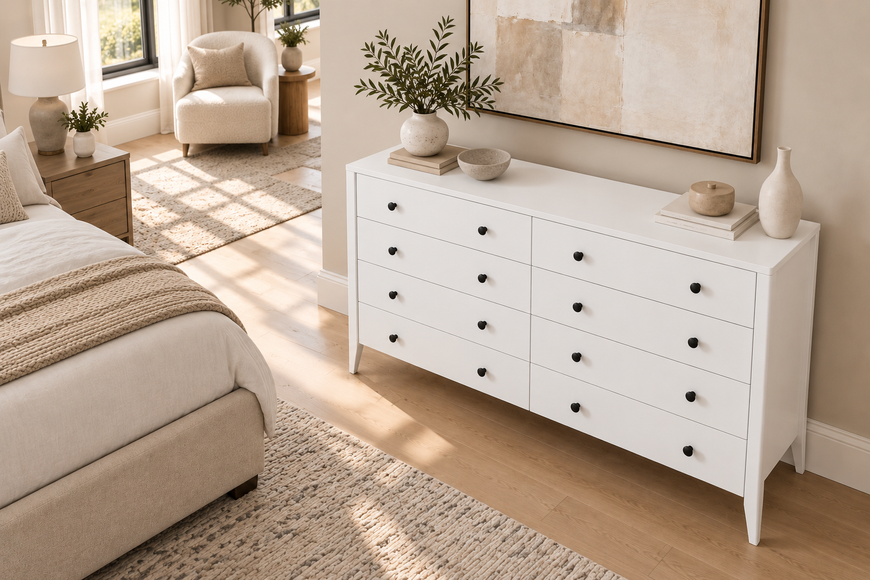 Wooden chest of drawers "Hygge" with 8 drawers in Scandinavian style photo